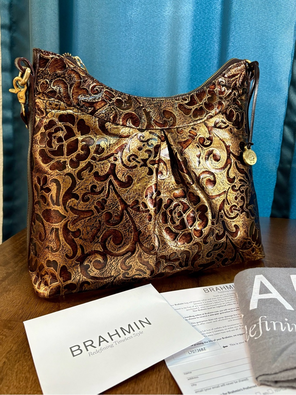 Brahmin NWOT Bristol Hobo - Bronze Gatsby - Metallic Bronze - VINTAGE, RARE